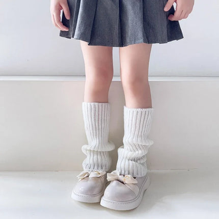 Sweet Girls Candy Color Korean Kids Leg Warmers Knitted Foot Cover Children Solid Autumn Winter Elastic Versatile Elephant Socks