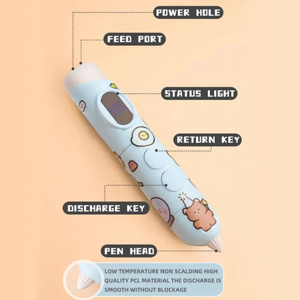 Professional Educational Toy Printing 3D Pen Printing Pen 3D Print for Kids Low Temperature With Free PCL Filament Smart Toys