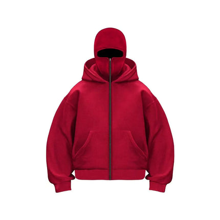 Men's and Women's Berets - Rock Style - Fall/Winter Collection - New Product - Double-Layered Hooded Sweatshirt - Zipper Jacket