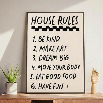 house rules Poster Modern and Elegant Wall Stickers for Home Decor Living Room Dormitory Wall Art