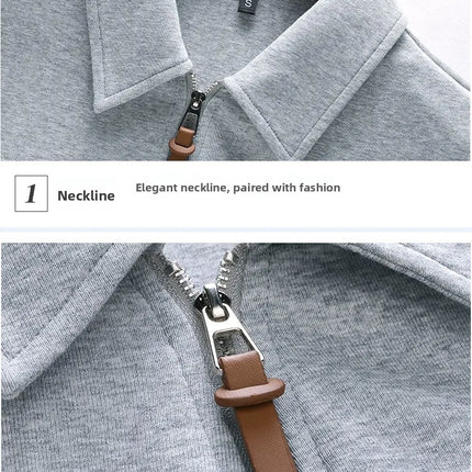 False Two-piece Design Polo Collar Shirt Women's Long Sleeve Cotton T-Shirt Solid Color Business Casual Blend Top Fashion Style