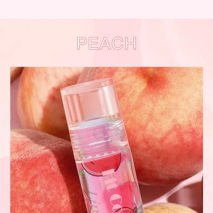 Hydrating Transparent Lip Gloss 3 Piece Set Fruit Scented Lip Oil with Avocado Strawberry and Peach for Soft Smooth Lips