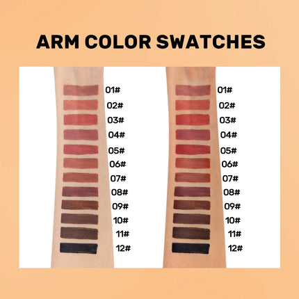 With Silicone Brush Lip Liner Pen Double-head Automatic Silky Soft Coffee Brown Smudging Full Lip Shape Outline Contour Makeup