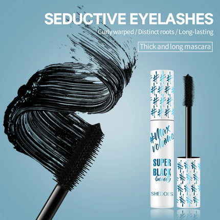Black Waterproof Mascara Lengthening Eyelash Thick Silk Fiber Mascara Women's Cosmetics Eye Cosmetics Gift Tools