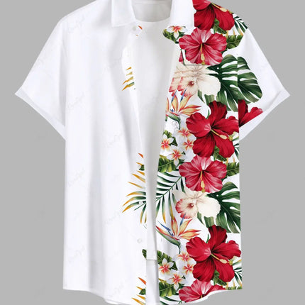 Summer Plus Size Men's Shirt 3D Prints Hawaiian Shirts Button Up Beach Vacation Shirts Short Sleeve Shirts Casual Shirts For Men