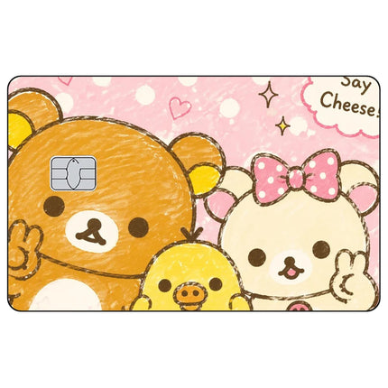 Cartoon Cute Credit Card Skin Stickers Rilakkuma Matte Sticker for VISA JCB MasterCard and Other IC Bank Card Decoration