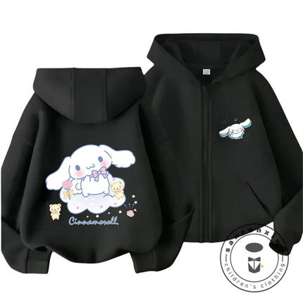 Cinnamoroll 2026 Hot Zipper Hoodie 3-14Y Boys Girls Autumn Winter Cute Kawaii Cartoon Street Hot Fashion Outdoor Casual Warm