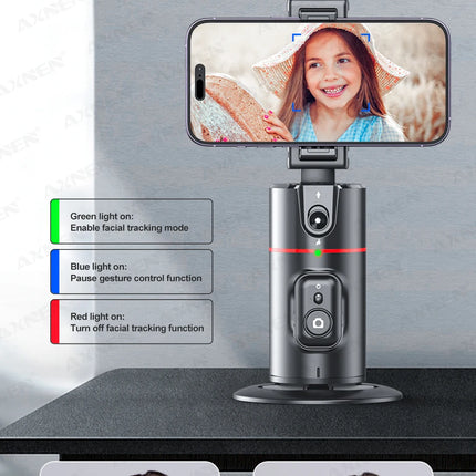 AXNEN P02 360 Rotation Follow-up Gimbal Stabilizer Monopod Desktop Tracking Gimbal with Remote for Phone Live Photography