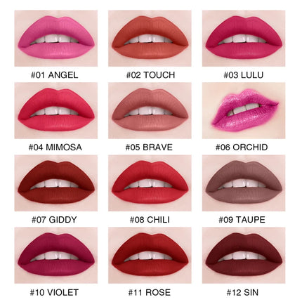 12 Colors Mini Liquid Matte Lipsticks Set Waterproof Non-stick Cup Long Lasting Velvet Lip Gloss Cosmetics Make Up Lip Glaze