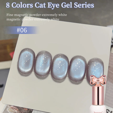 10ml Sweetheart Cat Magnetic Gel Nail Polish Soak Off UV/LED Nail Varnish Sparkling Glass Bead Cat Eye Gel Effect Nail Salon DIY