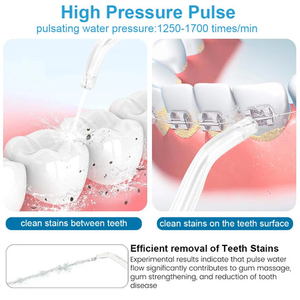 Water Flosser Dental Oral Irrigator Teeth Cleaning High Pressure Water Flosser for Teeth 800ML Mouth Washing Machine with 5x Tip