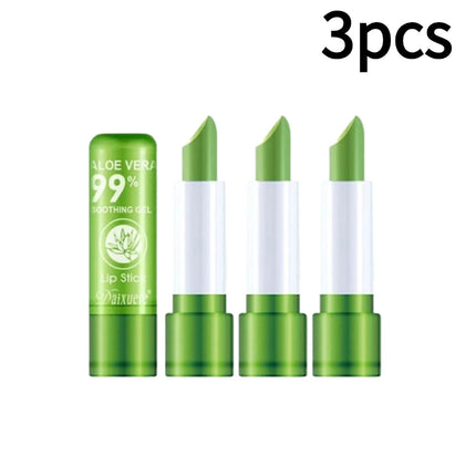 1-10pcs Moisturizing Aloe Vera Lipstick Temperature Color Changing Lip Balm Lasting Nourishing Lip Care Anti-drying Lip Balm