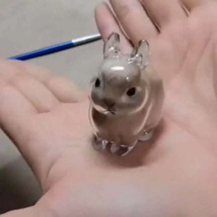 Transparent Acrylic Keychain Cat Hair Storage Capsule Animal Shaped Handmade Rabbit Hair Storage Box Portable Cute
