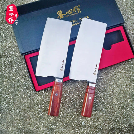 8.5 Inch Slicing Knife SG2 Powder High-Speed Steel Core 3-layer Clad Steel Blade Wood Handle Chef Cleaver Handmade Kitchen Knife