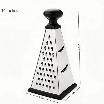 Stainless Steel 4 Sided Pyramid Grater With Non Slip Handle Perfect For Home Kitchen Shred Cheese Vegetables Potato Carrot