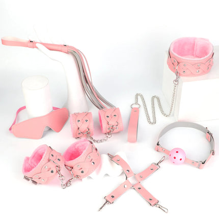 Punk Gothic Sexy Style Erotic Sex Toys For Women Adults Games Nylon Bondage BDSM Kits Handcuffs Sex Whip Mouth Gag Blindfold