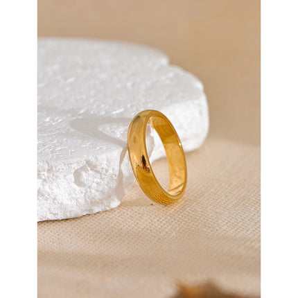 Yhpup 6789# Daily Classic Fashion Stainless Steel Smooth Glossy Ring 18k Gold Plated Hypoallergenic Jewelry High Quality Plated