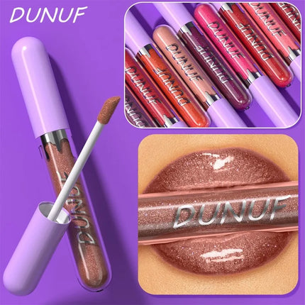 1pc Metallic Liquid Lipstick Long Lasting Glitter Lip Glaze Waterproof Moisturize Brown Lip Tint Shiny Shimmer Lipgloss Makeup