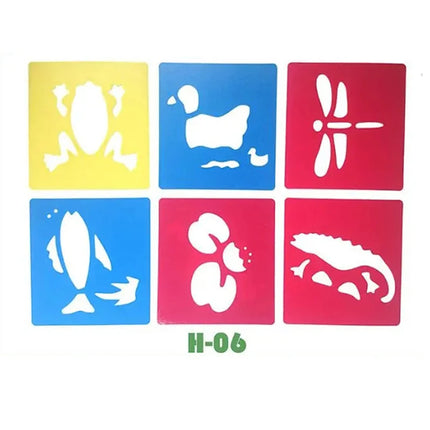 6PCS/Set Drawing Stencils for Kids Washable Reusable  Learning Themed Primary Shape Template for Kid Toddlers Preschool TMZ