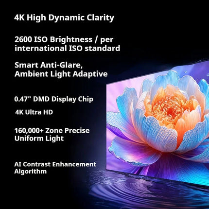 JMGO O3 Pro Smart Home Projector 4K 4GB 64GB WiFi 5 20W Triple RGB Laser Ultra Shortest Full Projector