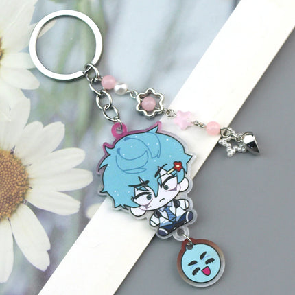 2Pcs Alien Stage Ivan & Till Cartoon Keychain Acrylic Chain for Woman Men Fashion Anime Figure Acrylic Keyring Pendant Gift