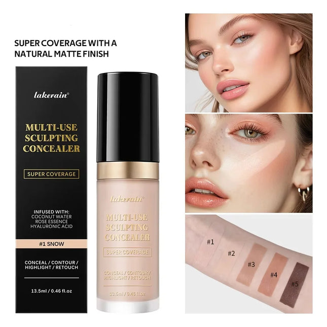 Liquid Foundation Concealer Full Coverage Long-Lasting Waterproof Natural Effect Dark Circles Foundation Modify Face Contouring