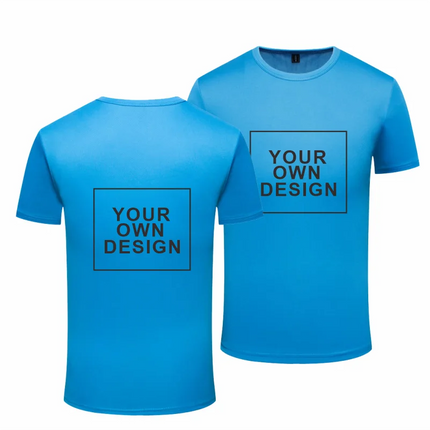 Quick Dry Round Neck T-shirts Gym Shirt Cheap Solid Color Short Sleeve Tee Personal Company Group Logo Custom  Print Embroidery
