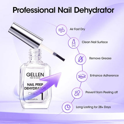 GELLEN Nail Polish Set 18ml 4PCS Kit Base Coat Top Gel Cuticle Softener Oil Salon Quality Manicure Pedicure Valentines Gift