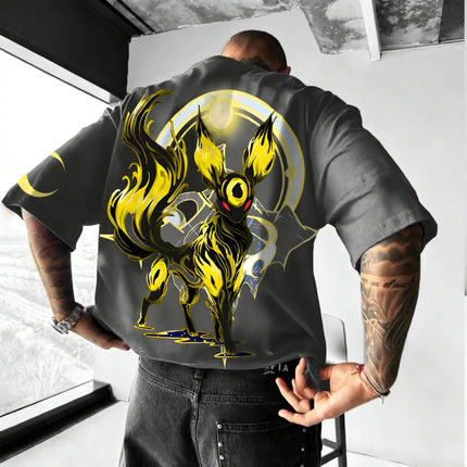 Pokémon Anime Gengar Peripheral New Printed Short Sleeved Men's and Women's Loose Sports Comfortable Cotton Couple T-shirt