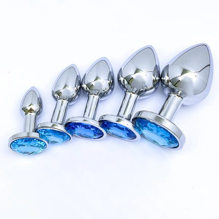 5PCS XS/S/M/L/XL Metal Anal Plug Butt Plug Sex Toy Butt Toy for Women Men Couples Adult Game Masturbator Anal Diamond Sex Toys