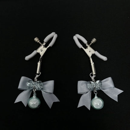 Bow-Tie Mercury Nipple Clamps Cute Bell Collar SM Training Control Breast Restraints Sexy Accessories 3 Sizes Anal Plugs Sex Toy