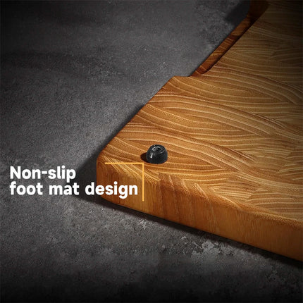 Teak Wood End Grain Cutting Boards for Kitchen, Large Wood Chopping Board with Hidden Handles, Wooden Charcuterie Board for Meat
