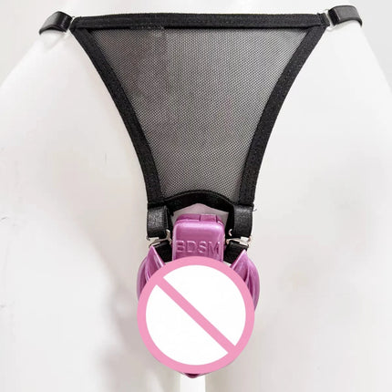 Pink T-back Chastity Lock Fixed Strap Chastity Belt BDSM Fall Prevention Adjustable Cock Cage Sex Toys for Men Gay Chastity Lock