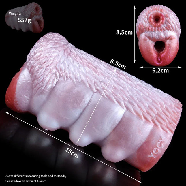 HMYAD Canine Companion Dual Tunnel Masturbator 557g Silicone Pocket Pussy Men's Penis Training Aid with Vaginal & Anal Channels