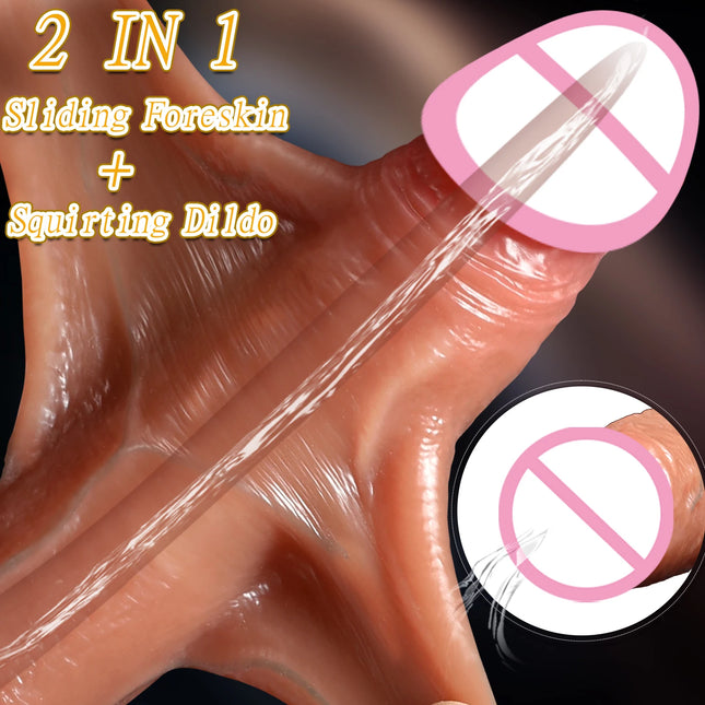 Ejaculating Dildo Squirting Dildo Sex Toys For Women Suction Cup Silicone Strap On Sliding Dildos Adult Anal Female Masturbator