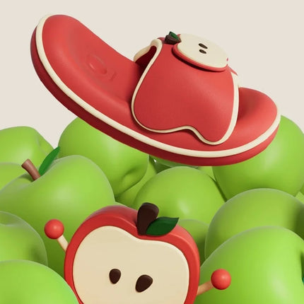 Cute Red Apple Slippers Slides Shoes Adults Fashion Fruit Mules Shoes New Woman Soft EVA Non Slip Comfort Home Slippers Women