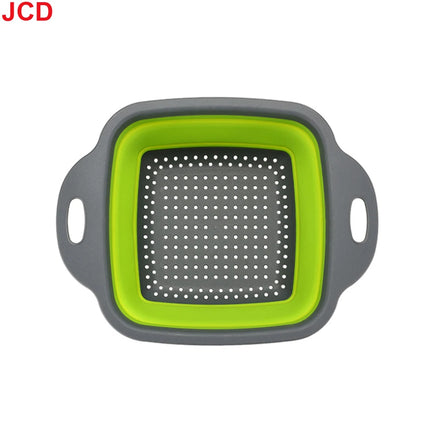 JCD 1pcs Fruit Vegetable Washing Basket Foldable Strainer Silicone Colander Dish Collapsible Drainer Filter Kitchen Storage Tool