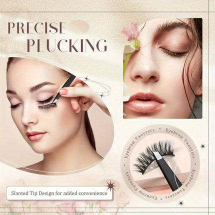A Four-piece Precision Tweezers set - Professional Stainless Steel Eyebrow Tweezers, Multi-purpose Eyebrow Trimmers