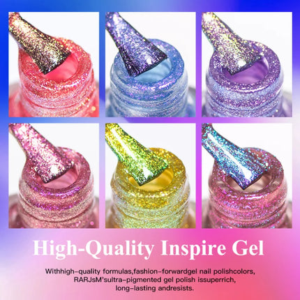 2pcs Chameleon Nail Polish Kit 8ml Natural Dry Saving Time Long Lasting Glitter Nail Art Polish For Manicure DIY Nail Supplies