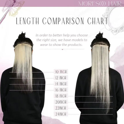 Moresoo Tape in Human Hair Extensions Brazilian Straight Remy Hair Extension Natural Invisible Seamless Tape ins 100% Real Hair