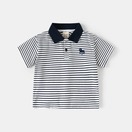 2026 Short Sleeve Summer Boy's Polo Shirt Children Tops Wear 90-130 CM Kids Tees Soft Boys Costumes 4-6Y