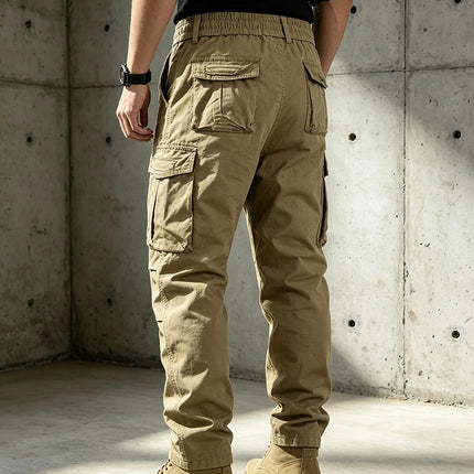 Cotton Men Cargo Pants Khaki Casual Men Tactical Joggers Cargo Multi-Pocket Fashion Black Army Light gray Trousers Work Wear