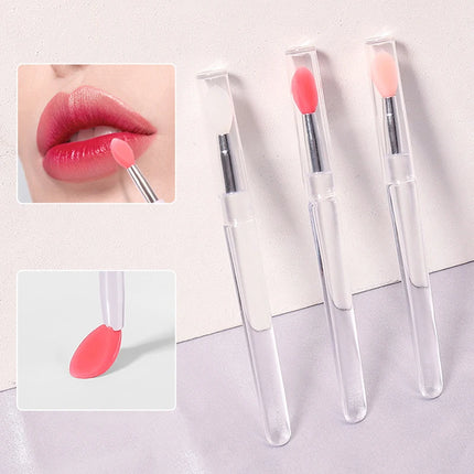 1/3/10pcs Portable Silicone Lip Brush with Cover Soft Multifunction Lip Balm Applicator Lipstick Lipgloss Makeup Brush Reusable
