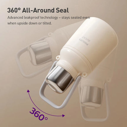Philips handheld thermos bottle 1L thermos cup, children's handheld thermos pot,leak-proof,316 stainless steel construction