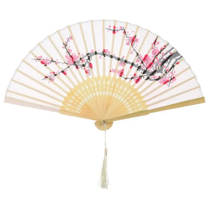 Retro Flower Pattern Home Decoration Elegent Bamboo Folding Fan Chinese Style Painting Handheld Fan Dance Performance Props