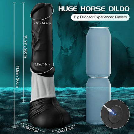 Thrusting Horse G-spot Dildo Vibrator  11.8" Monster Big Dildo Vibrations App Remote Control Suction Cup Adult Sex Toy for Women