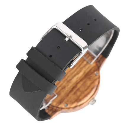 Unique Irregular Pattern Display Wood Watches Quartz Timepiece Men's Genuine Leather Casual Hot Fashion Male Wooden Clock reloj