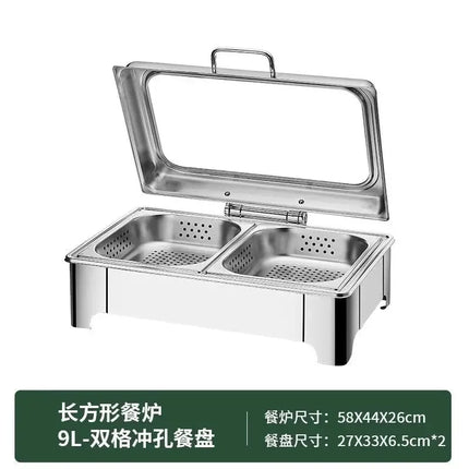 [New]Buffet Insulation Furnace Stainless Steel Electric Heating Meal Furnace Commercial Hotel Buffet Furnace Canteen Visible