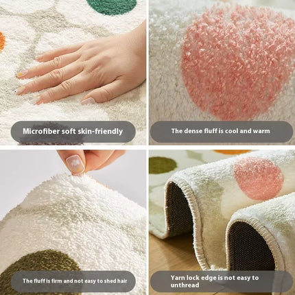 VIKAMA  Salted Fish Shape Creative Carpet Imitation Cashmere Carpet Bedroom Bedside Rugs Waterproof Non-Slip Bathroom Floor Mat