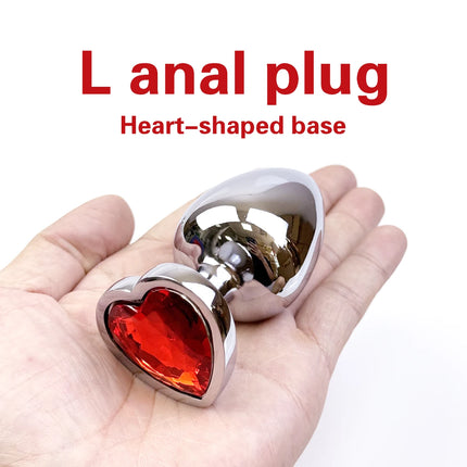 Metal Heart-shaped Butt Plug G-spot Massagers Masturbation Tools Beginner Anal Plug Adult Couple Sexual Health Adult Sex Toys